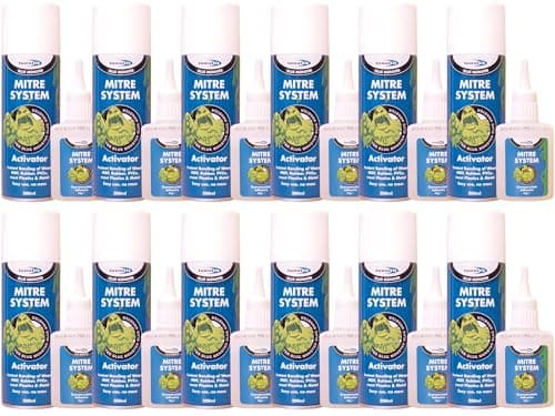 Image of Bond It Mitre Bonding System Kit 12 Pack - Super Glue and Activator Set (50g Glue + 200ml Spray Each) – Instant Bonding Adhesive Kit for Wood, MDF, Rubber, Plastic & Metal Joints