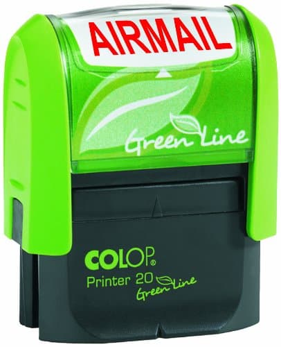 Image of Colop Green Line Word Stamp AIR MAIL Imprint 38x14mm Red Ref 1092704003