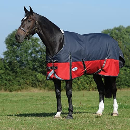 Image of WeatherBeeta ComFiTec Plus Dynamic II Standard Neck Medium Horse Blanket, Black/Red/Silver, 51"