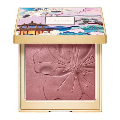 Image of CATKIN Powder Blush, Blusher & Highlighter Make Up for Cheeks, Highly Pigmented and Buildable, Nude Coral Pink Shimmering Blush Creates a Lightweight Natural Finish, 10g