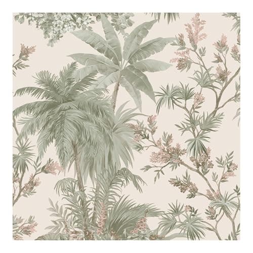 Image of Boutique Bali Sage & Rose Wallpaper | Soft Pink Tree Design | Paste the Wall | Eco-Friendly