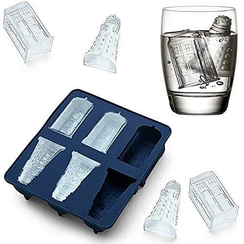 Image of Spespo Silicone Ice Cube Tray and Chocolate,Candy,Cookies Mold Maker - Tardis and Daleks