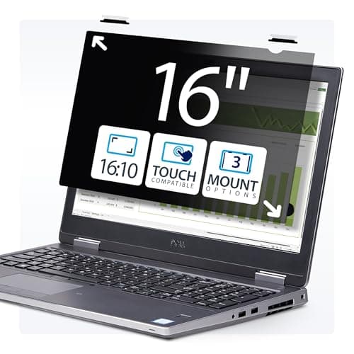 Image of StarTech.com 16-inch 16:10 Flip-Up Privacy Screen with Touch, Laptop Security Shield, Anti-Glare Blue Light Filter