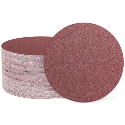 Image of sourcing map 50 Pcs 100mm 4 Inch Sanding Discs, 80 Grit Hook and Loop Sandpaper, No-Hole Aluminum Oxide Orbital Sander Sandpaper for Woodworking Automotive Metal Polishing, Red