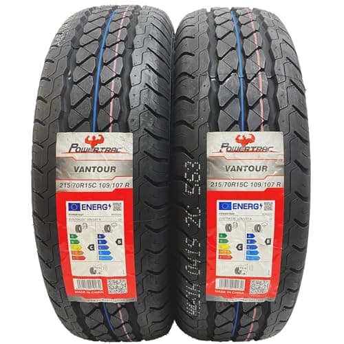 Image of 2 X 215 70 15C POWERTRAC 215/70R15C 109/107R COMMERCIAL VAN TYRES M+S TYRES