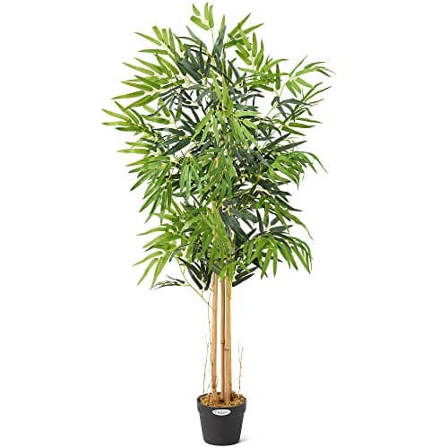 Image of Artificial Bamboo Plant In Pot, Large 3ft 4ft 5ft Tall Indoor Decoration, Realistic Lush Green Leaves, Home Office Restaurant, Christow
