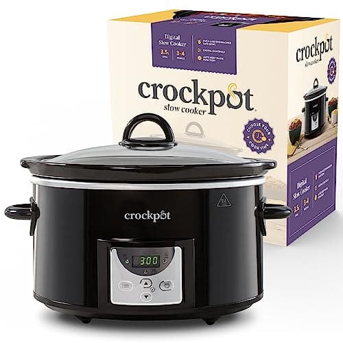 Image of Crockpot Digital Slow Cooker | 3.5 L (3-4 People) | Programmable Countdown Timer | UK 3 Pin Plug | Black [CSC113]