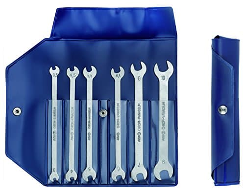Image of AMF 714T-6D-51524 Double Open-Ended Spanner Set (Open-Ended Spanner) 6-Piece Thin Design 3.5 to 10 mm