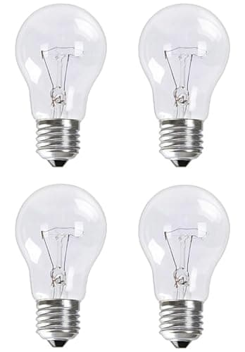 Image of 4 Pack 40W Traditional Ever Ready Classic Traditional GLS Bulbs, ES E27 Edison Screw Cap, Dimmable, Pearl Finish, 405 Lumens, 2700K Warm White, 230V AC, for Pendants, Wall/Floor Lamps and Clusters
