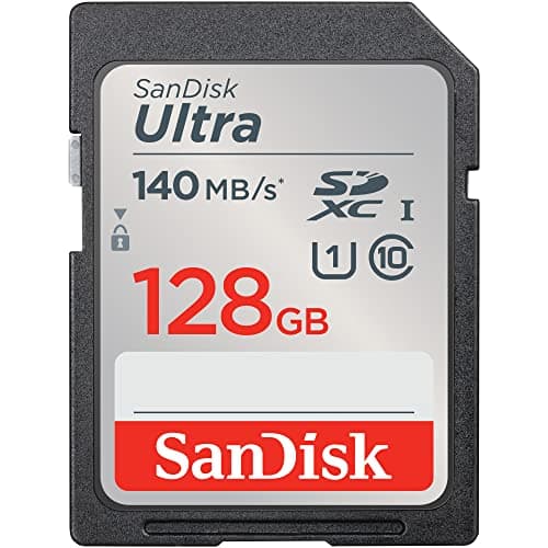 Image of SanDisk Ultra SDXC card, 128GB SD Card (Memory card up to 140 MB/s read speeds, For entry level and mid-range compact camera's, Full HD Video, UHS-I, Class 10, U1)