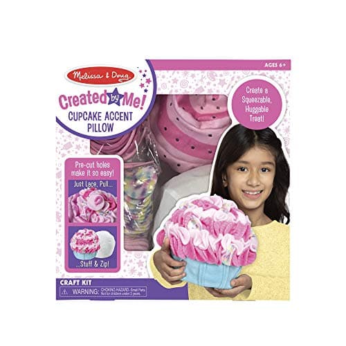 Image of Melissa & Doug Created by Me Cupcake Accent Pillow Lacing Craft Kit (125 Fleece Buttons, 20 Lacing Cords)