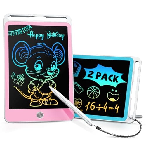 Image of [2 Pack] ORSEN Kids Toys 8.5 Inch LCD Writing Tablet, Reusable Drawing Pad for Kids, Learning Doodle Board for Christmas Birthday Gift, Travel Toys for 3-8 Year Old Boys Girls Toddler (Blue Pink)