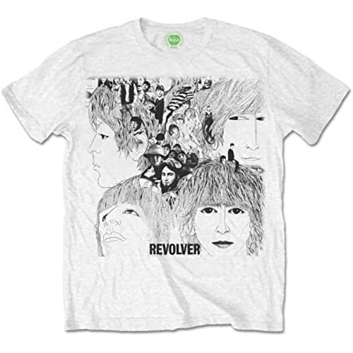 Image of The Beatles Revolver Album Cover Official Tee T-Shirt Mens Unisex (Medium) White