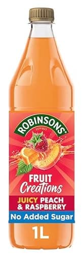 Image of Robinso Squash 1L Variety Pack – Assorted Fruit Flavours, No Added Sugar, Concentrated Cordial Drink (Robinsons Fruit Creations Peach & Raspberry Squash 1L)