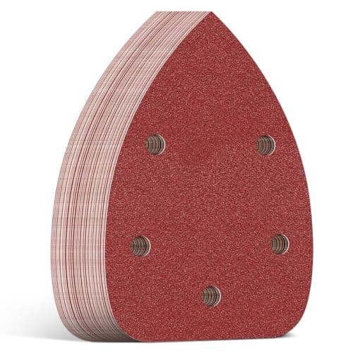 Image of Aucenix Sanding Pads for Mouse Sander: 35Pcs Detail Sander Pads with 5 Holes - Mouse Sandpaper Sanding Discs Sheets with Hook and Loop Assorted 40/60/80/120/150/180/240 Grits for Wood Plastic (35)