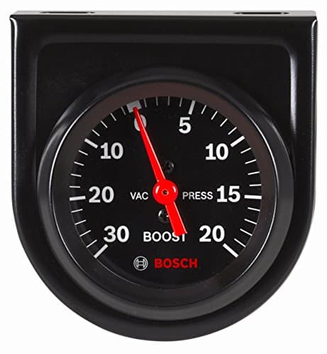 Image of Bosch SP0F000050 Style Line 2" Mechanical Vacuum/Boost Gauge (Black Dial Face, Black Bezel)