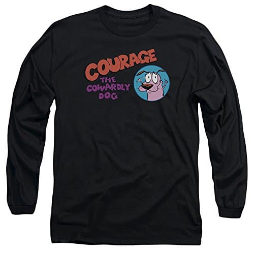 Image of Courage The Cowardly Dog - Mens Courage Logo Long Sleeve T-Shirt, Medium, Black