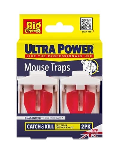 Image of 2 x The Big Cheese Ultra Power Mouse Traps (Baited, Ready to Use, Easy to Set Rodent Pest Traps That Kill Instantly, Quick Results Guaranteed) - Twin Pack