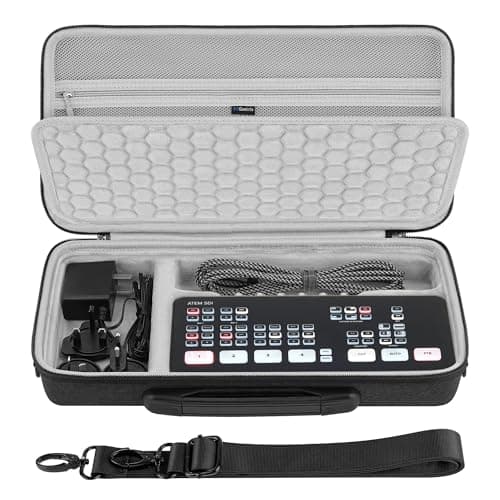 Image of GEEKRIA Travel Carrying Case, Compatible with Blackmagic Design ATEM Mini Pro/ATEM SDI, EVA Hard Shell Protective Bag (Dark Gray)