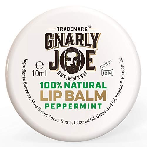 Image of Gnarly Joe Moisturising Lip Balm - 10ml - 100% Natural Ingredients - Cocoa Butter - Coconut Oil - Beeswax - Vitamin E Oil - Lip Care - Organic Lip Balm - Lip Repair - Lip Moisturiser - (Peppermint)