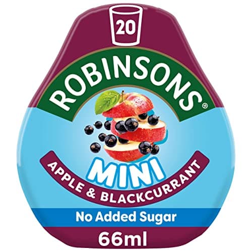 Image of Robinsons Mini, No Added Sugar, Low Calorie, Apple and Blackcurrant, Makes 20 Drinks Per Pack, 66 ml