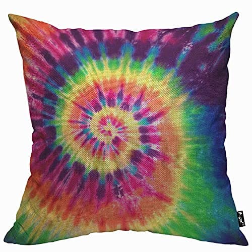Image of Mugod Like a Rainbow Cushion Cover Throw Pillow Covers Abstract Swirl Colorful Tie Dye Pattern Pillow Case for Men Women Decorative Home Sofa Chair Couch 45x45cm/18x18 Inch