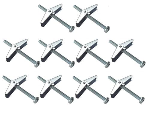 Image of TERF® M5 X 50mm Wing Spring Toggle Bolt With Machine Screw for Plasterboard Hollow Wall and Door Fixings - Pack of 10
