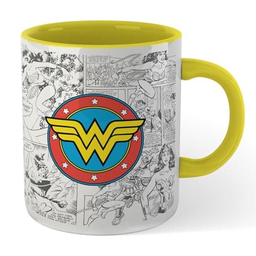 Image of Zavvi Wonder Woman Comic Mug - Yellow