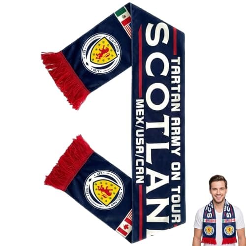 Image of Wnzdp 1 Pcs Scotland Scarf Football,Soft Warm Plush Cozy Scotland Football Scarf, Ideal Gift for Football Games, Rugby Matches and Outdoor Sports Activities (145 cm/57.1in x 17 cm/6.7in)