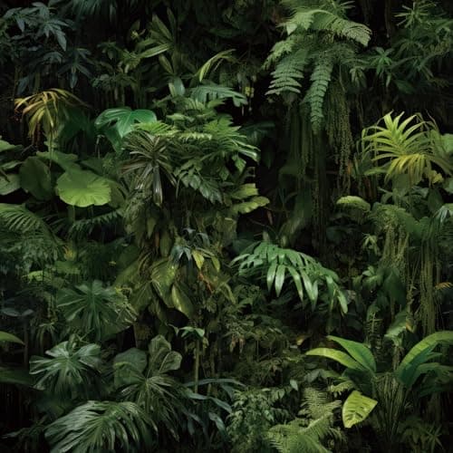 Image of FunStick Tropical Wallpaper Jungle Nature Dark Green Self Adhesive Wallpaper for Bathrooms Kids Room Waterproof Tropical Vinyl Wrap Tree Black Green Sticky Back Plastic Roll for Furniture 44.5CM×3M