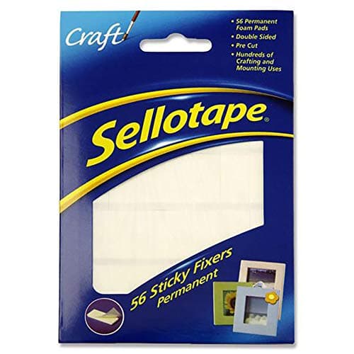 Image of Sellotape H395423 Permanent Double Sided Sticky Fixer, White, 12 x 25mm