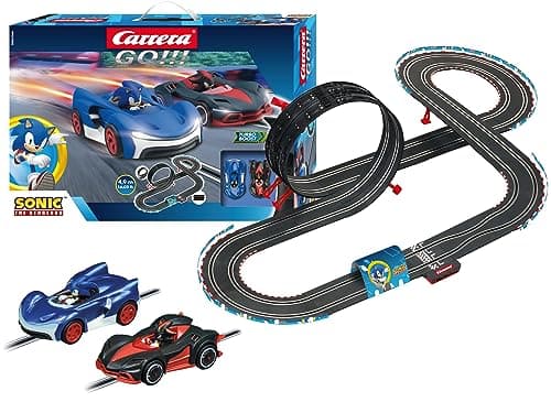 Image of Carrera 20062566UK GO!!! Sonic The Hedgehog Slot Car Racing Track for Children from 6 Years and Adults, 4.9 m Race Track with Looping and Sonic and Shadow, 2 Hand Controls with Turbo Button