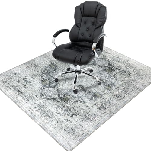 Image of Homcomodar Office Chair Mat for Hardwood Floor 120x150cm Grey, Computer Desk Chair Mat for Hard Floor, Chair Floor Protection Mat Non Slip Rubber Mats for Home Office Chair