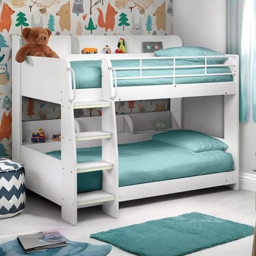 Image of Julian Bowen Stone White Wood Domino Bunk Bed, Single