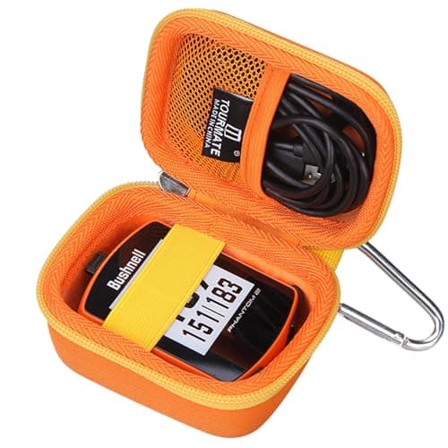 Image of Tourmate Golf GPS Storage Case Compatible for Bushnell Phantom 2 GPS Rangefinder for BITE Magnetic Mount and GreenView with Wearable4U Ultimate 3 Golf Tools Bundle(ONLY CASE) (Orange + Yellow)