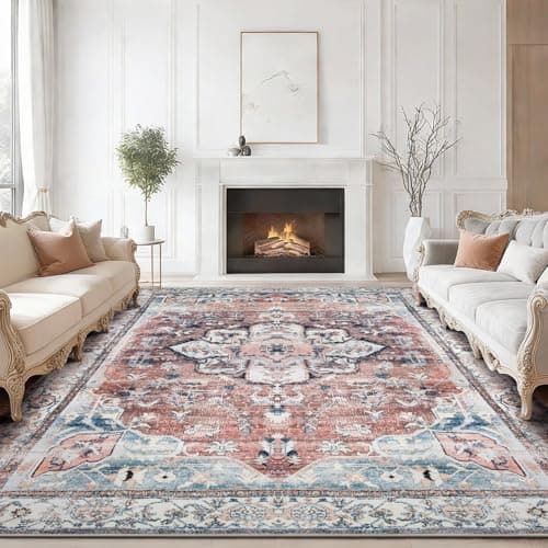 Image of Sour Lemon Rugs Living Room Large 240x340 - Machine Washable Rug - Area Rugs for Bedroom - Large Boho Rug Vintage Rugs Anti Slip Fluffy Carpet for Living Room, Bedroom