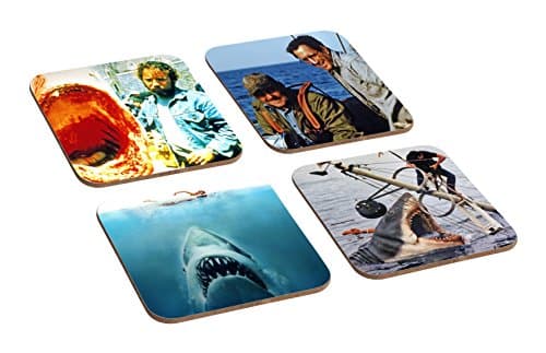 Image of Jaws Movie 4 Piece Wooden Coaster Set