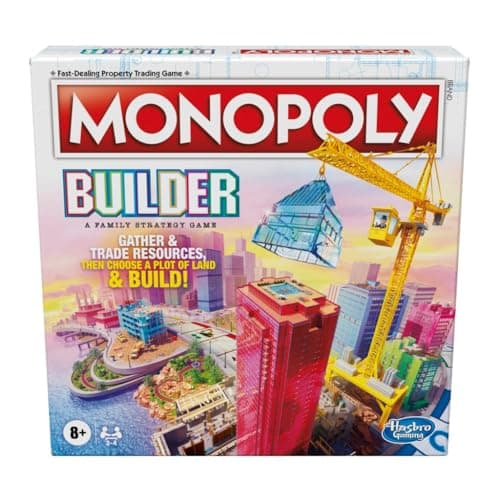 Image of Monopoly Builder Board Game, Strategy Game, Family Game, Games for Children, Fun Game to Play, Family Board Games