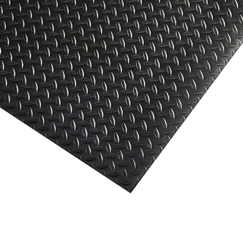 Image of Kumfi Diamond Durable Extra Thick Anti-Fatigue Mat for Kitchen, Workshop, Standing Desk - Rubber Heavy Duty Mat - 90cm x 150cm - Black