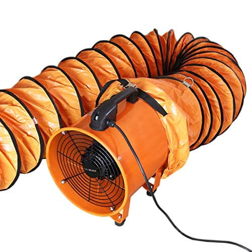 Image of Dust Extractor Ventilation Fan 300mm Portable 12m Duct Hose Workshop Fume Air Blower Industrial PVC Ducting Ventilator