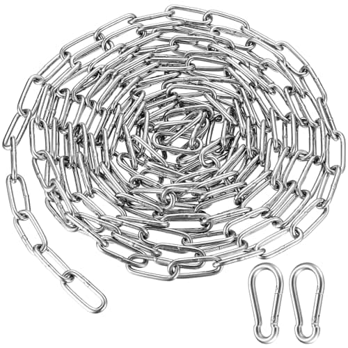 Image of Stainless Steel Chains - Heavy Duty Welded Link Security Chains, Galvanized Steel, 3mm x 4m, Ideal for Fence, Gate, Door, Bike, Bicycle, Swing, Lock, Lift