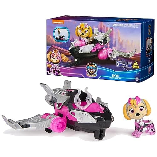 Image of Paw Patrol: The Mighty Movie, Airplane Toy with Skye Mighty Pups Action Figure, Lights and Sounds, Kids Toys for Boys & Girls 3+