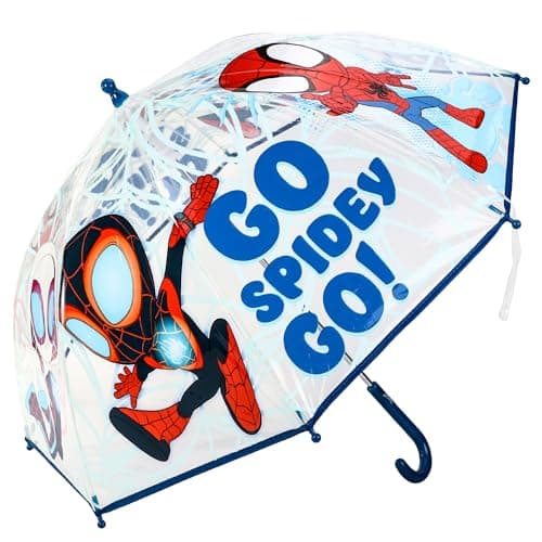 Image of Marvel Press Spidey and His Amazing Friends Dome Umbrella for Kids Childrens Boys Girls Brolly with Safety Opening