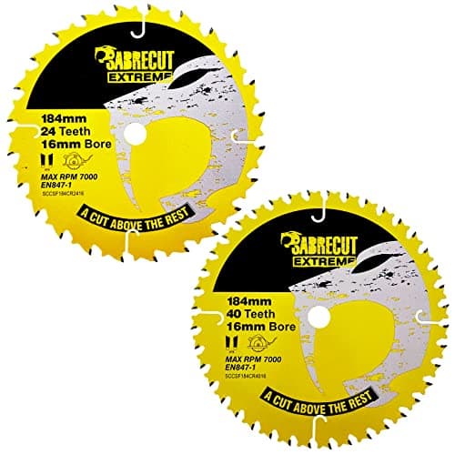 Image of 2 x SCCSFK184CR16 SabreCut 184mm 24T 40T x 16mm Bore Circular Saw Blades