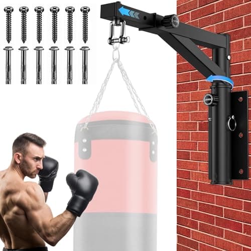 Image of VexNook Punch Bag Bracket – Adjustable Boxing Bag Wall Stand with 360° Silent Rotation, Heavy-Duty Durability Compatible with Sandbags, Speed Bags, MMA Bags for Home Gym Use