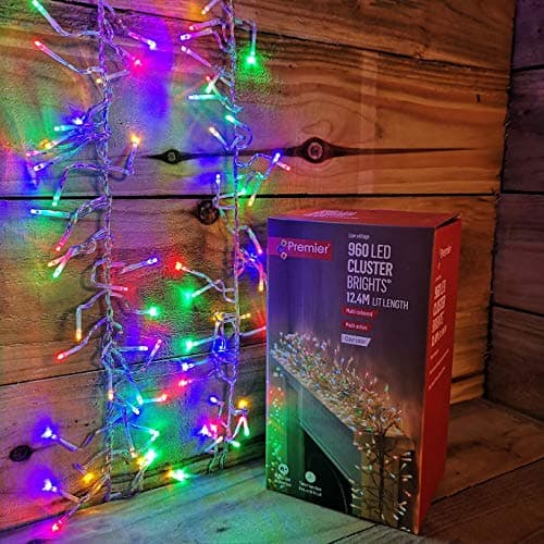 Image of Premier 960 Multi Colour Cluster Brights LED Christmas Lights 12.4m