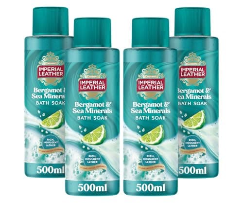 Image of Imperial Leather Muscle Recovery Bergamot & Sea Minerals Bath Soak, Rich Indulgent Lather & Long Lasting Luxury Fragrance, Vegan & Cruelty Free 4 x 500ml