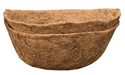 Image of Selections Preformed Half Round Coco Liner for Garden Wall Basket Hayrack Planter (40cm / 16 Inch) - Pack of 2