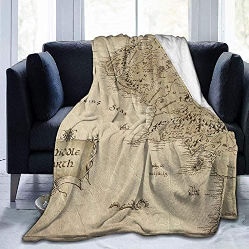 Image of Middle Earth Map of The Ultra-Soft Micro Fleece Blanket Fur Plush Throw Blankets for Suitable 80x60 inch