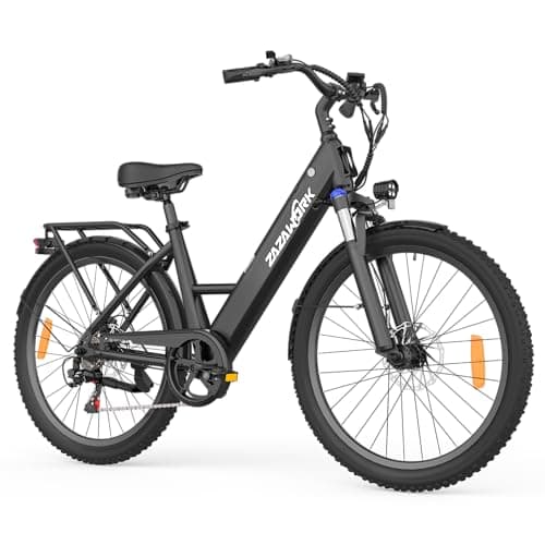 Image of WITAMBIKE C14 26" Step-Through Electric Bike For Adults, 250W Motor & 36V 17.5Ah Removable Battery, 7-Speed Commuter E-Bike with Lockable Suspension, LCD, 150kg Load, Mudguards Included, Black